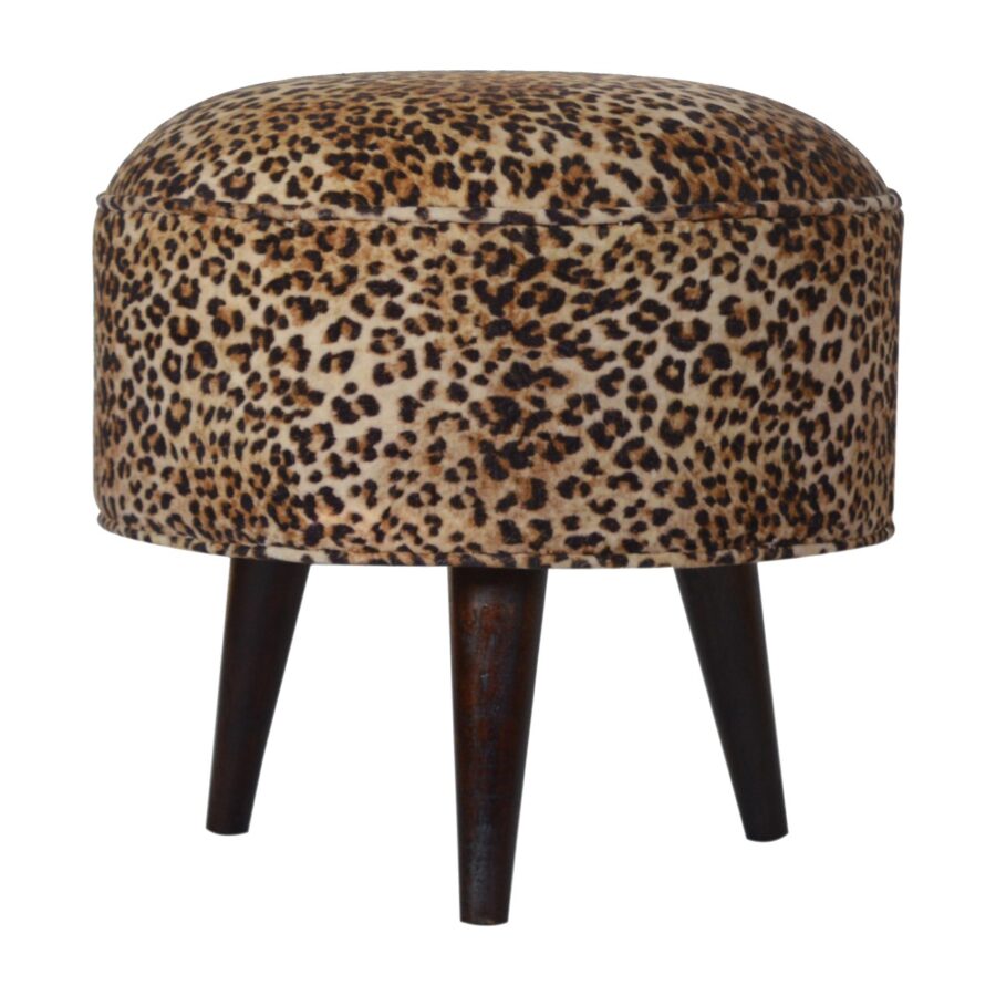 Leopard Nordic style Velvet footstool