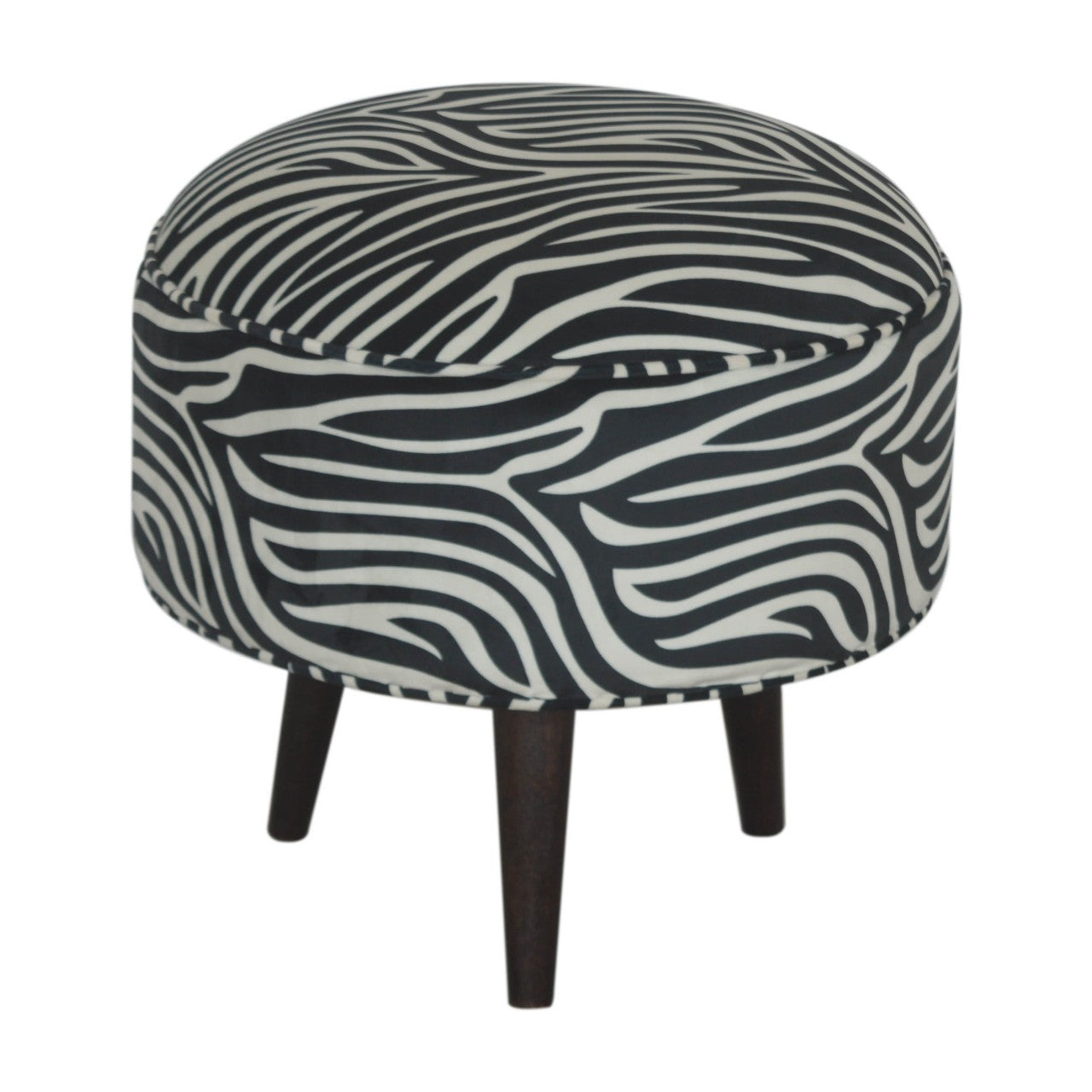 Zebra Nordic style Velvet footstool