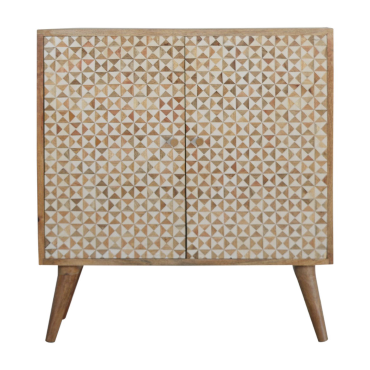Oak and Beige Resin Storage Cabinet