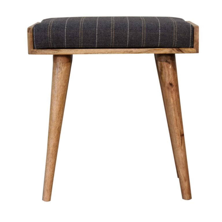 Pewter Tweed Tray Stools