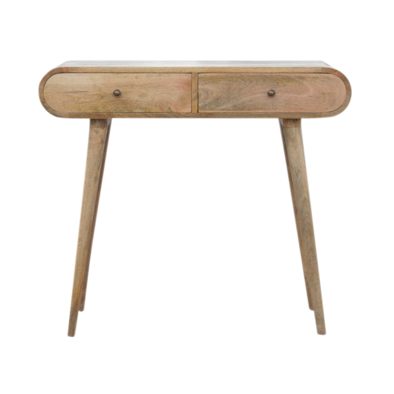 Milan Curved Oak Console table