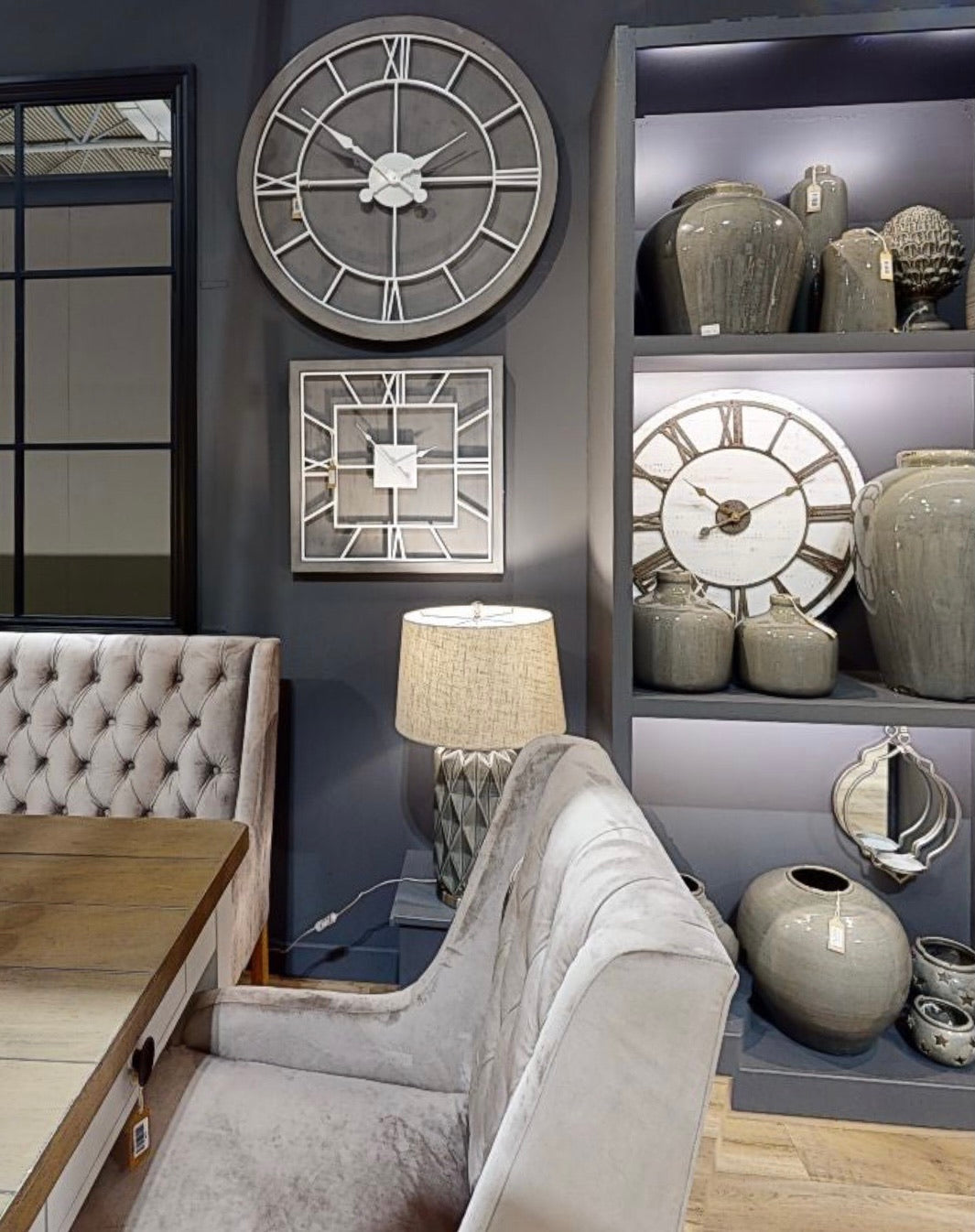 large Circular Grey Wall clock - August delivery