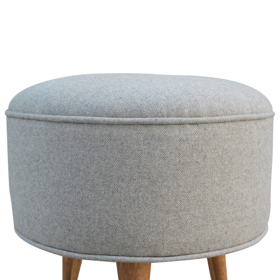 Grey Nordic style Tweed footstool
