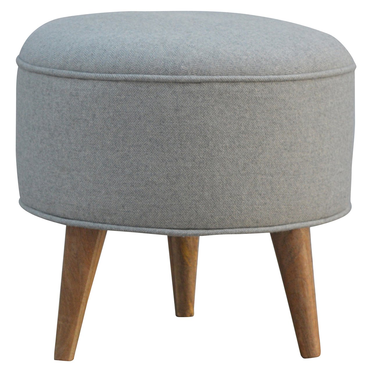 Grey Nordic style Tweed footstool