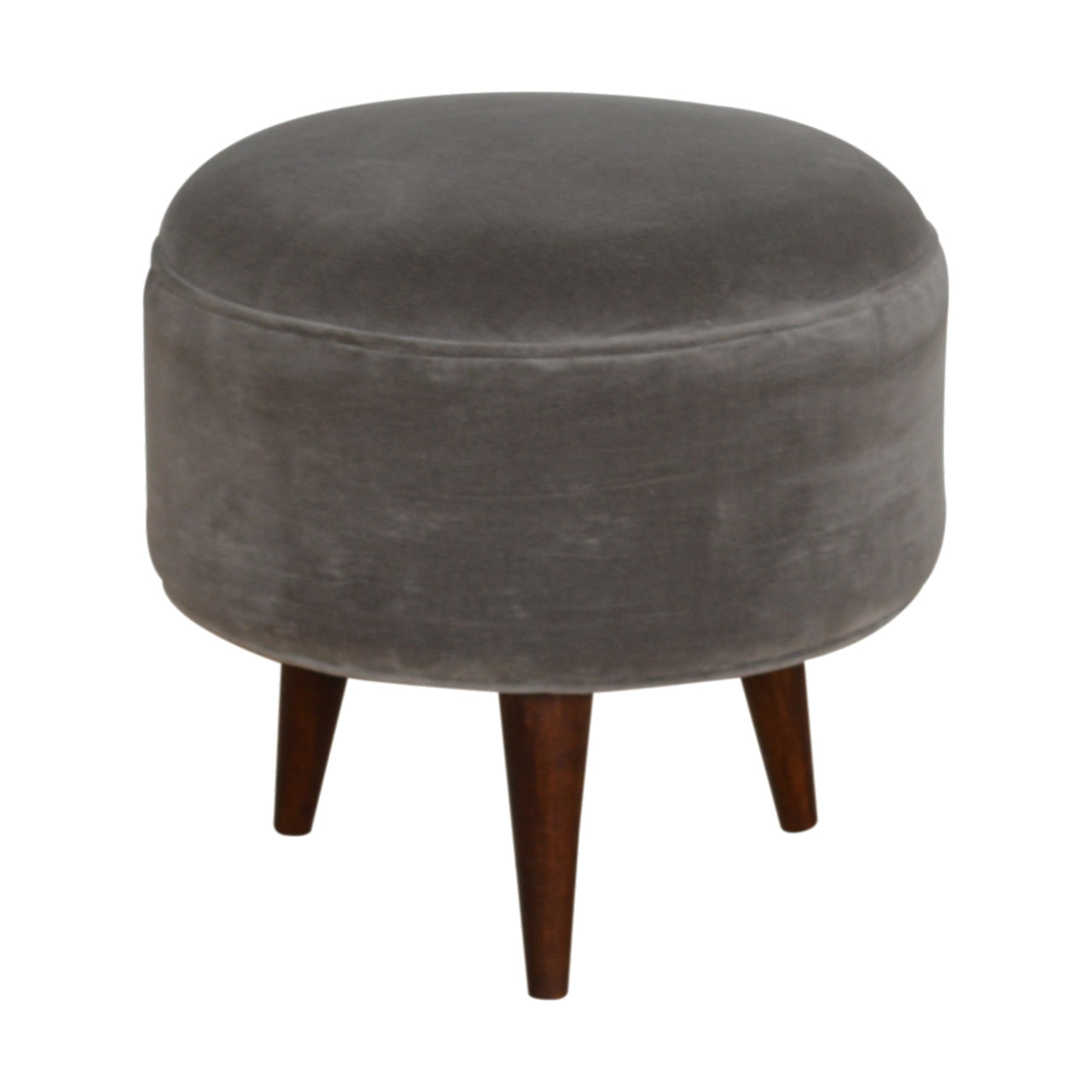 Luxurious Grey Nordic velvet footstool