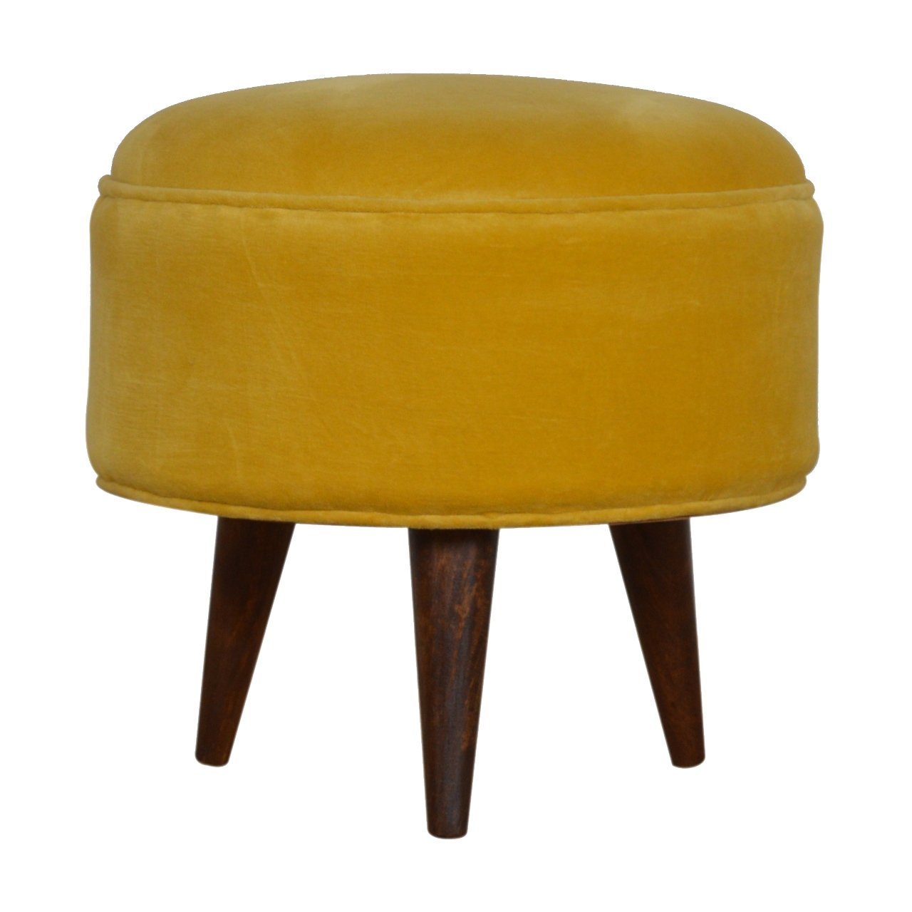Luxurious Mustard Nordic velvet footstool