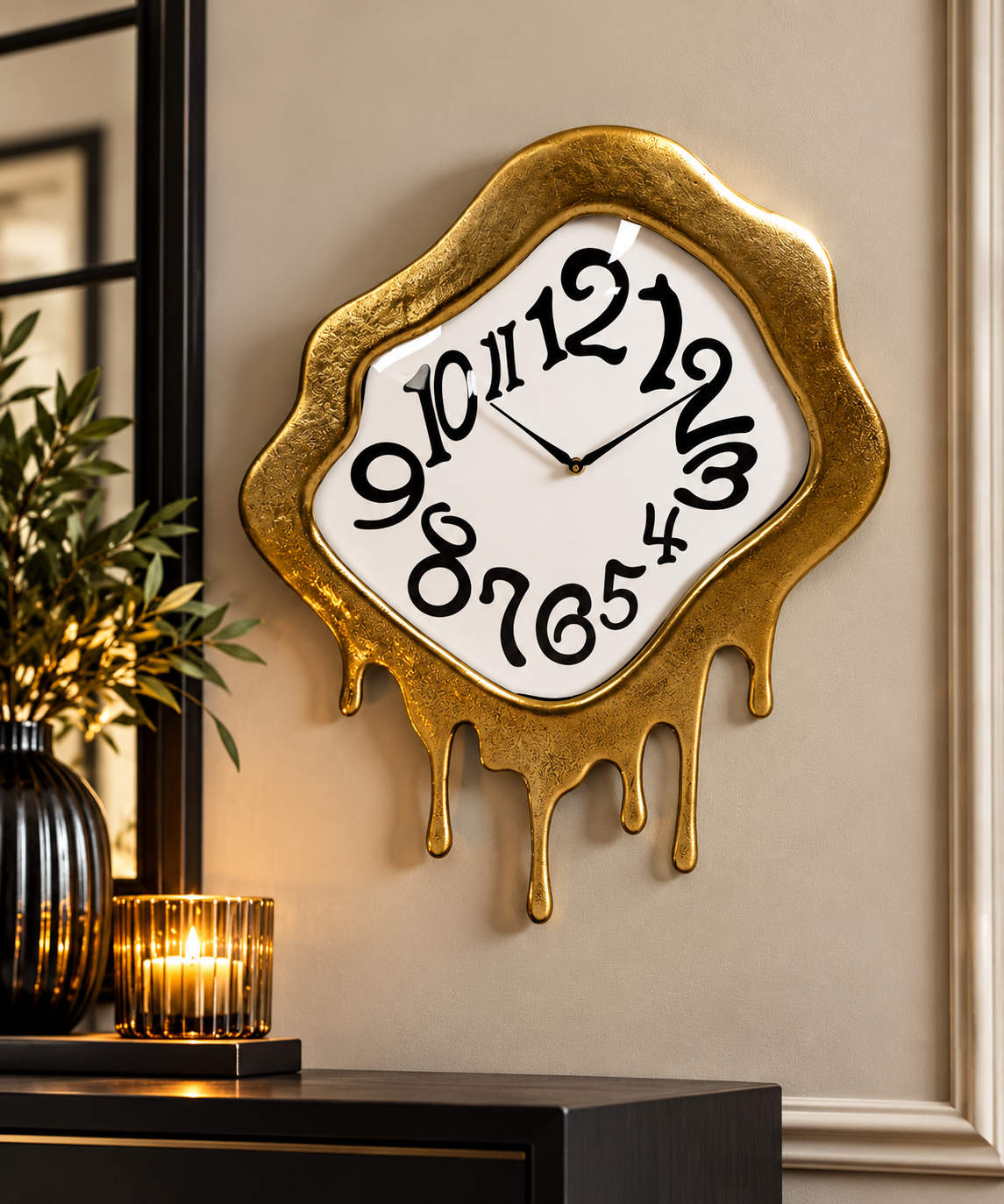 Gold Drip Wall Clock – Luxury Statement Wall Clock