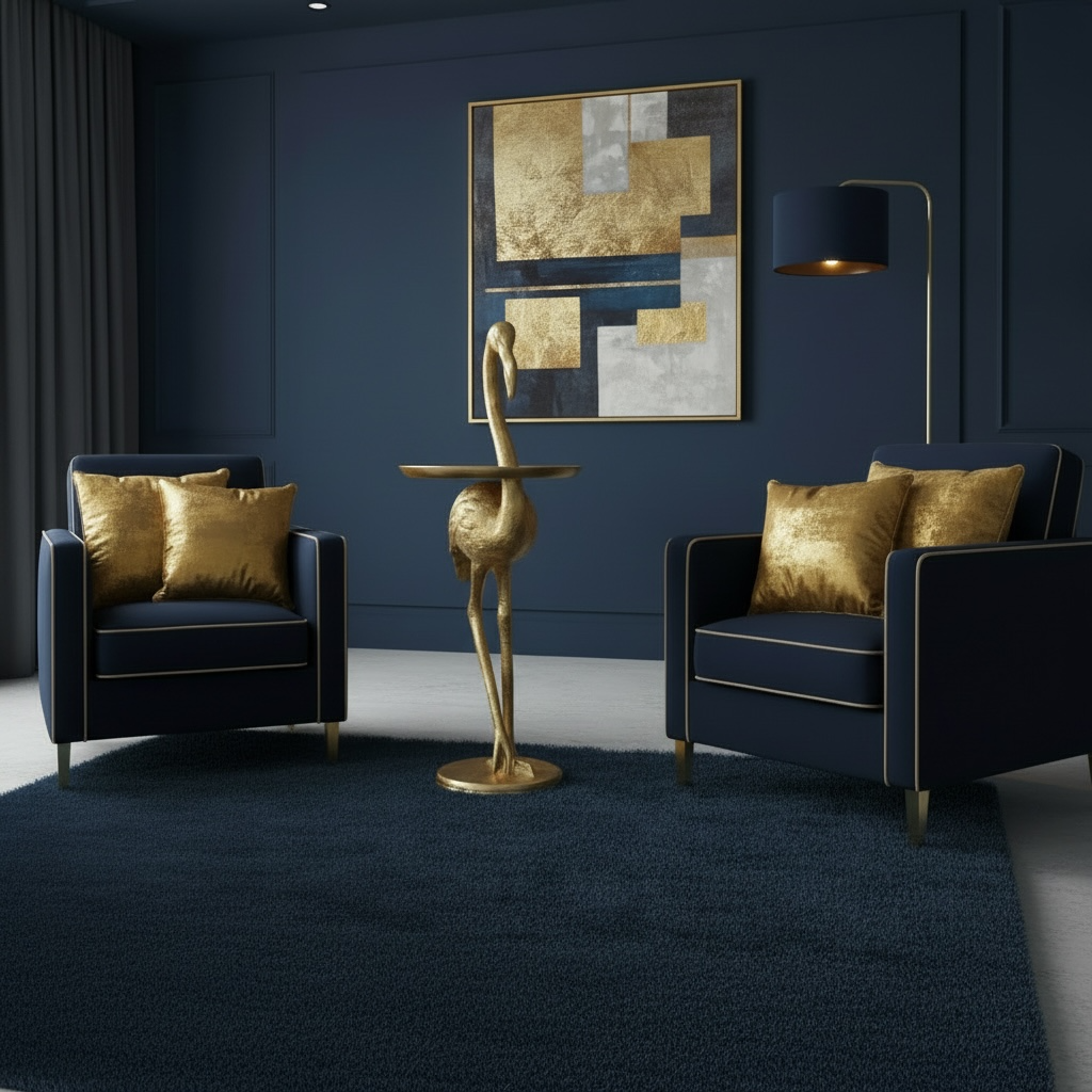 Golden flamingo Side Table