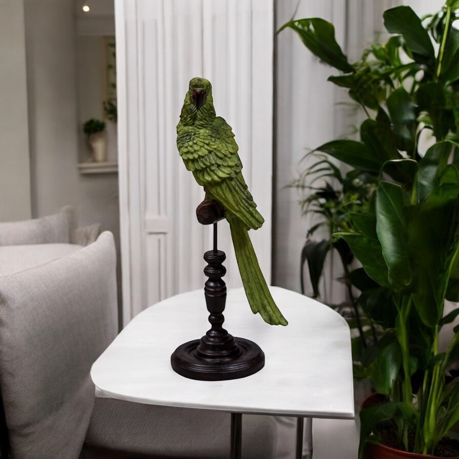 Parrot  - vibrant green Perch parrot