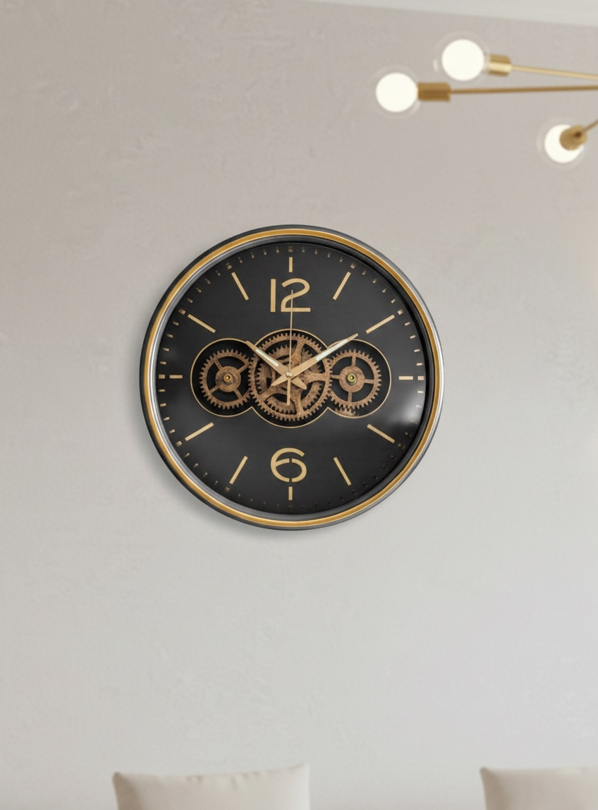 Large Moving Gears Wall clock