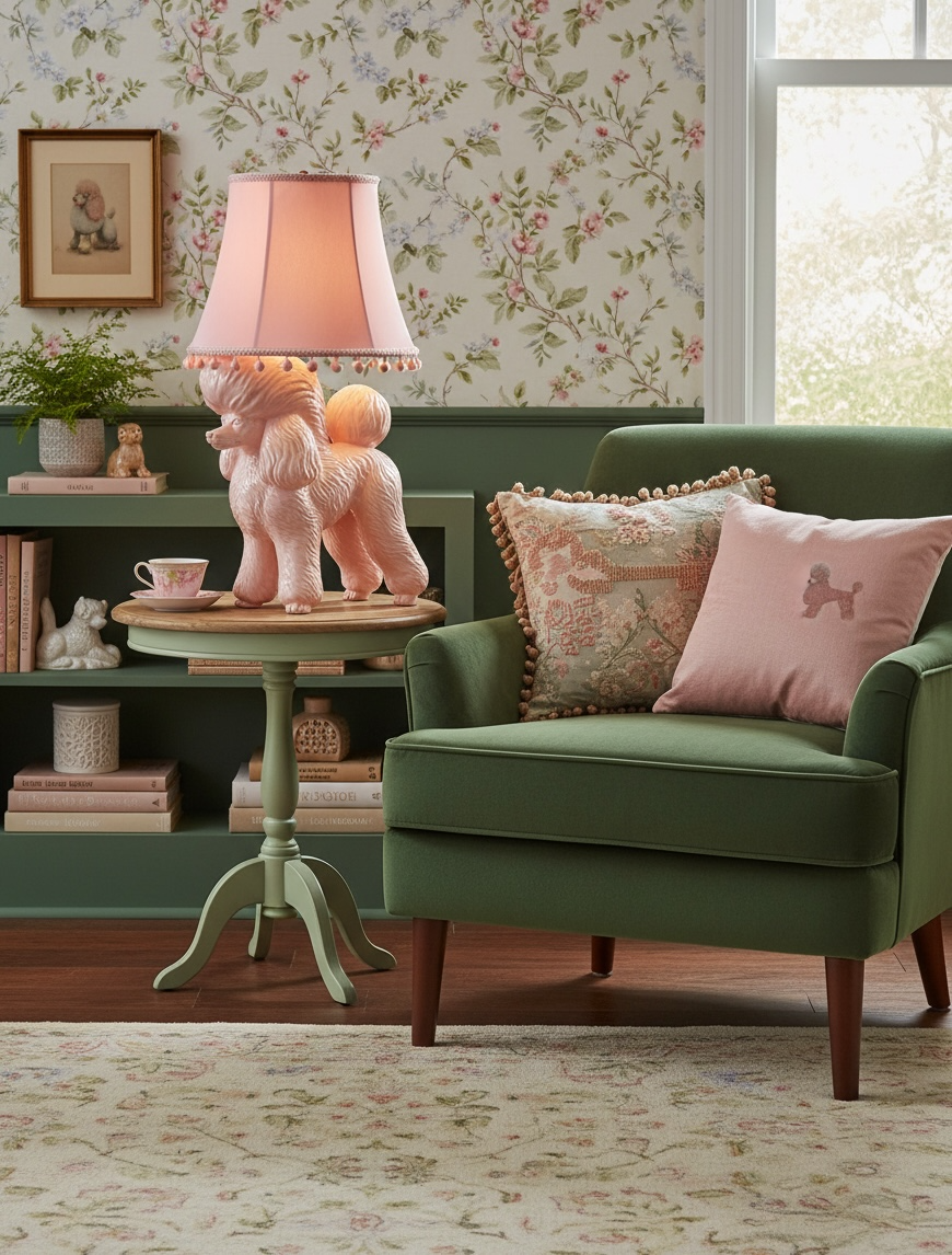 Pink Poodle Table Lamp