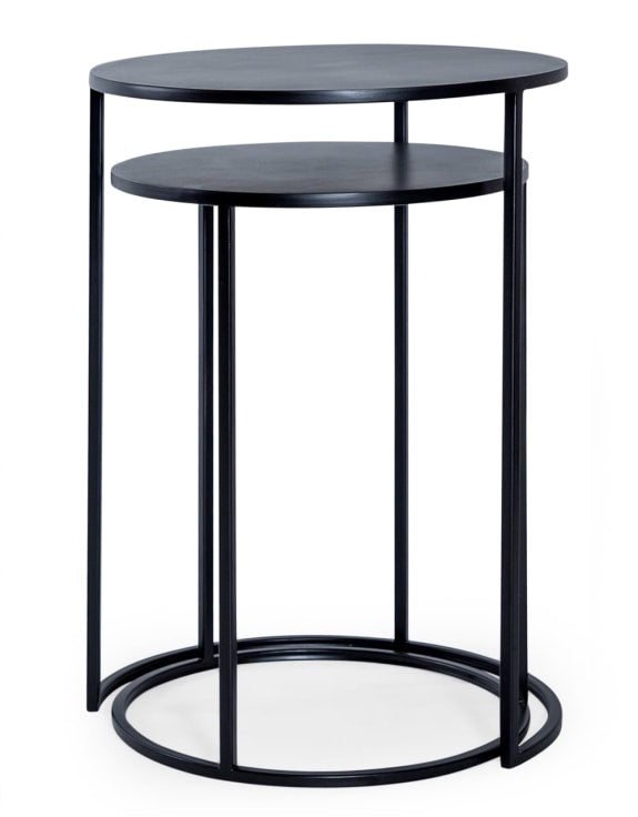 Black Metal Nesting Tables Set of 2 | Home Luxury Interiors