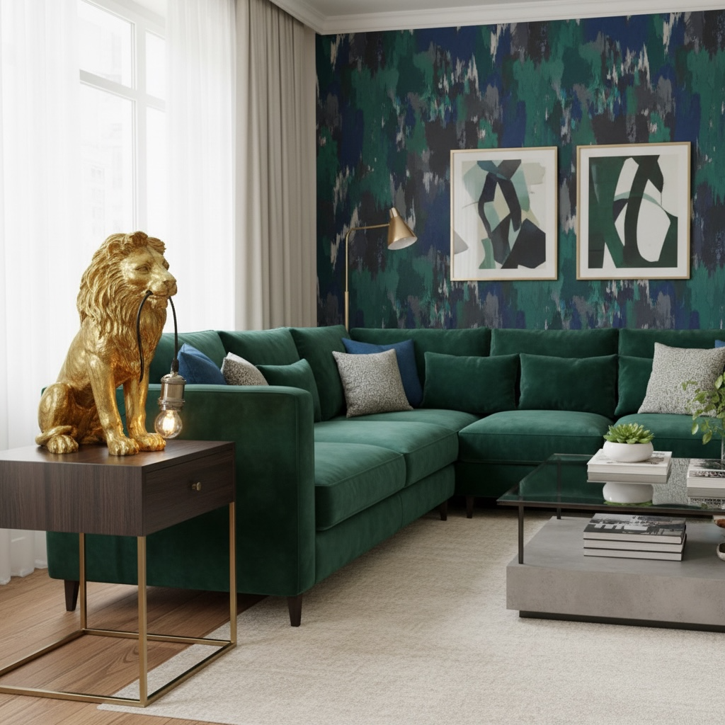Sitting Lion Table lampshade - Gold