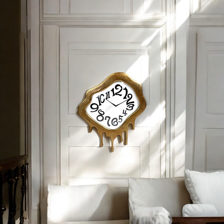 Clock - Drip Gold Wall Clock