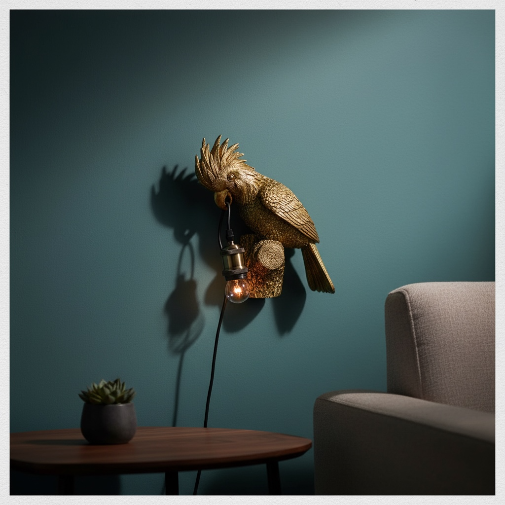 Cockatoo Wall Light - Antique Gold