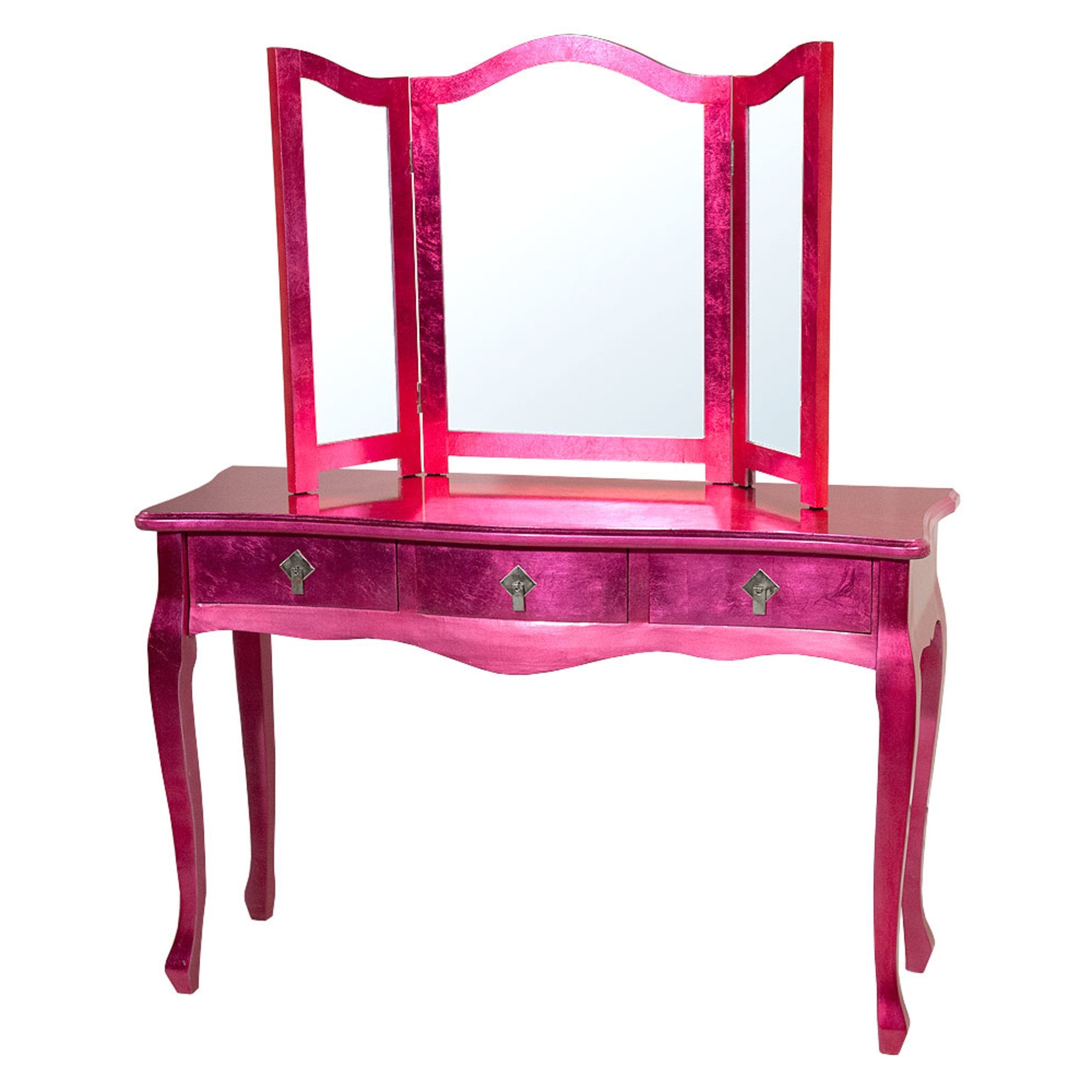 hot pink dressing table Karl home Pink Makeup Vanity Set with USB K1G52005805