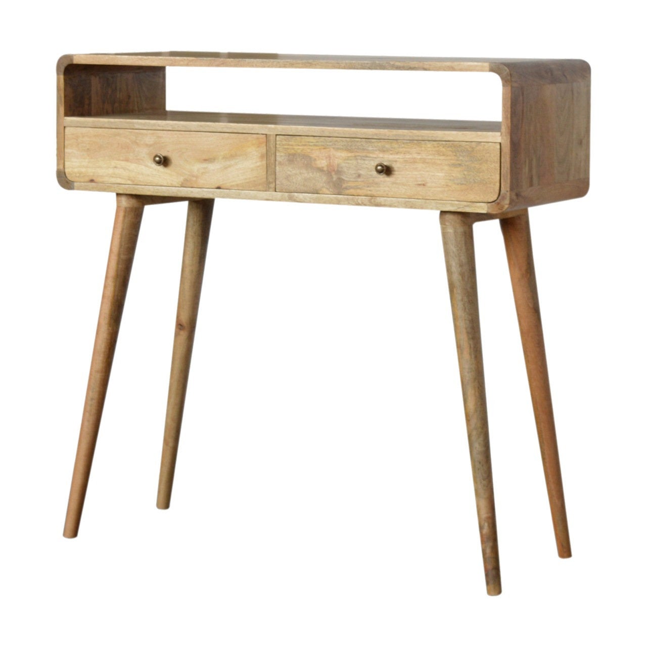 Curved back Oak Console table.